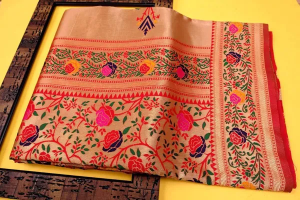 Orange_Woven_Banarasi_Silk_Blend,_Jacquard_Saree_with_Saree_Cover